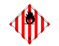 Знак опасности: Легковоспламеняющиеся твёрдые вещества, самовозгорающиеся