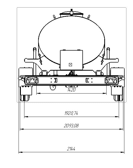 Чертеж: Прицеп-цистерна для пищевых жидкостей (1200 л)