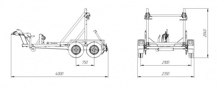 Чертеж: Кабельный транспортер на прицепе (КТ2)