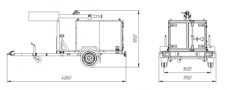 Чертеж: Мачта освещения на автомобильном прицепе