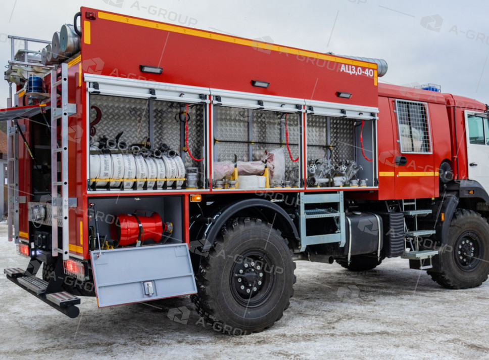 Автоцистерна пожарная АЦ 3,0-40 на шасси Камаз 43502 (4х4)