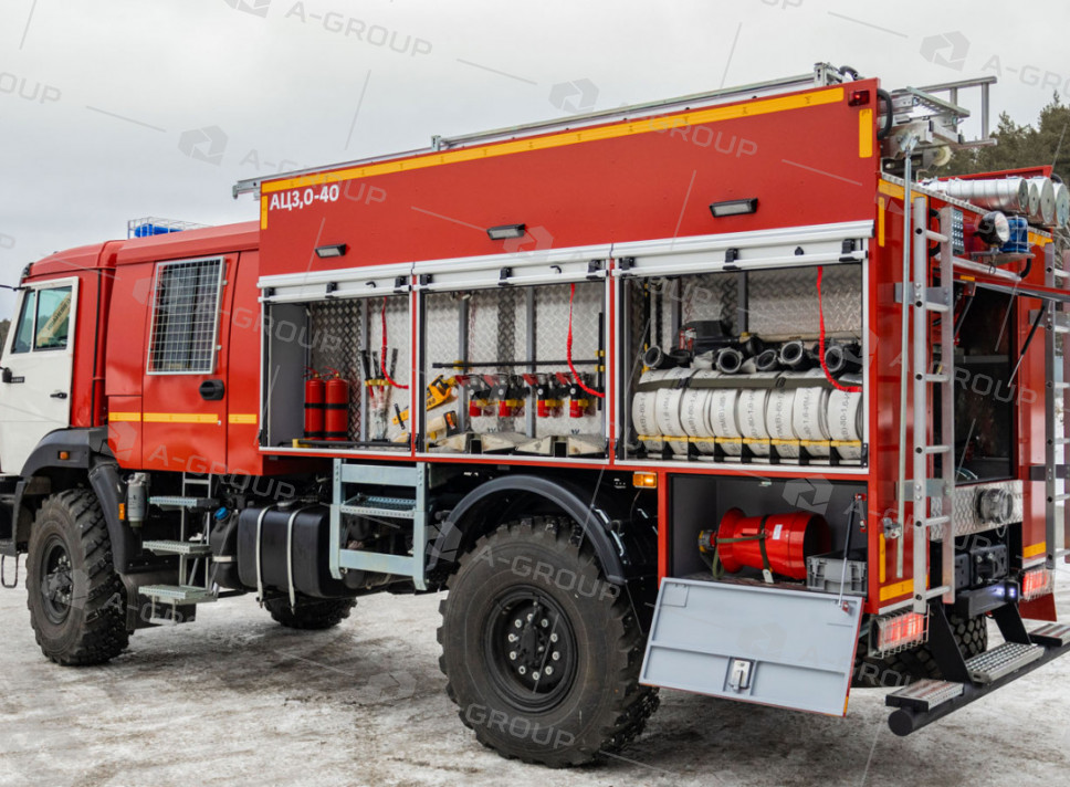 Автоцистерна пожарная АЦ 3,0-40 на шасси Камаз 43502 (4х4)