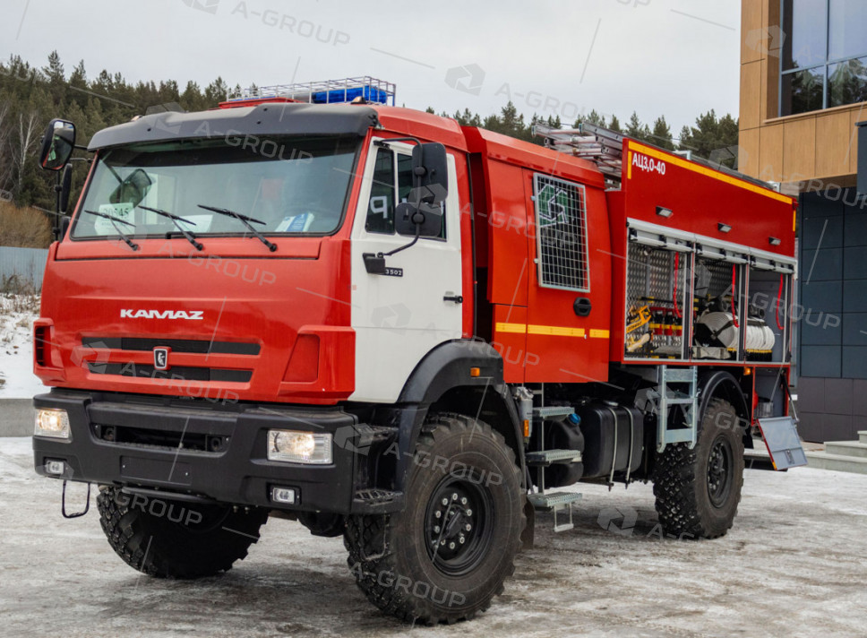 Автоцистерна пожарная АЦ 3,0-40 на шасси Камаз 43502 (4х4)