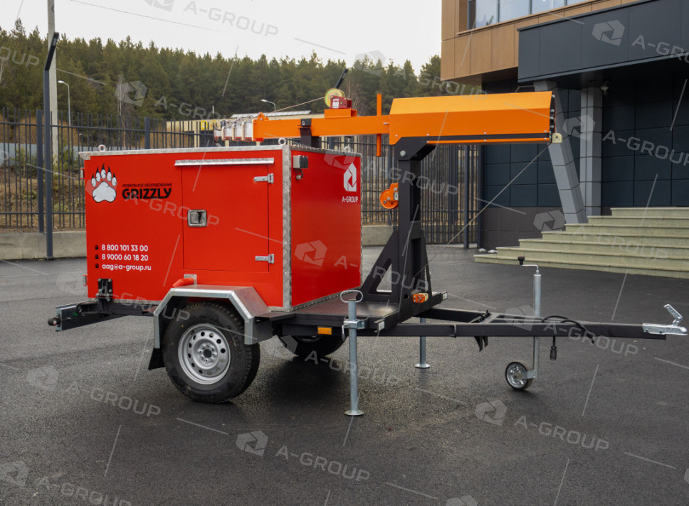 Мачта освещения на автомобильном прицепе