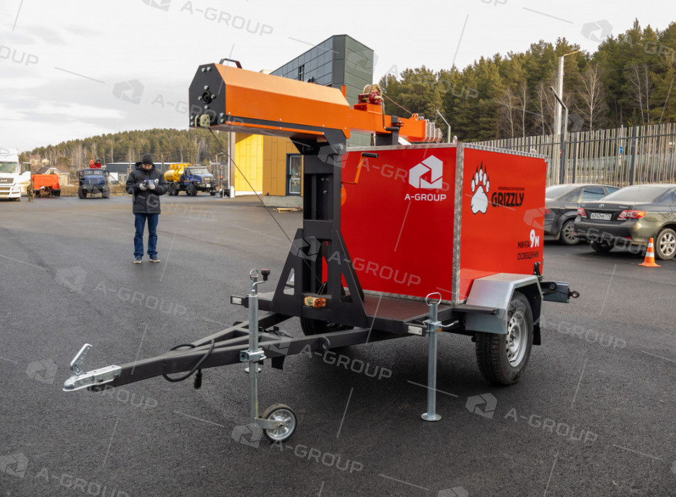 Мачта освещения на автомобильном прицепе