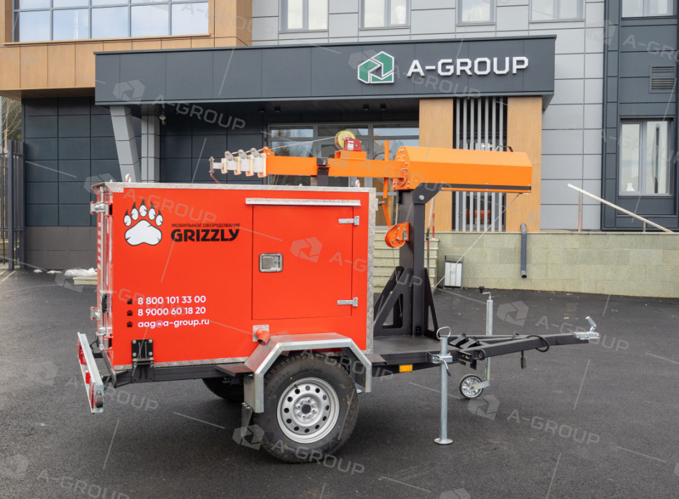 Мачта освещения на автомобильном прицепе