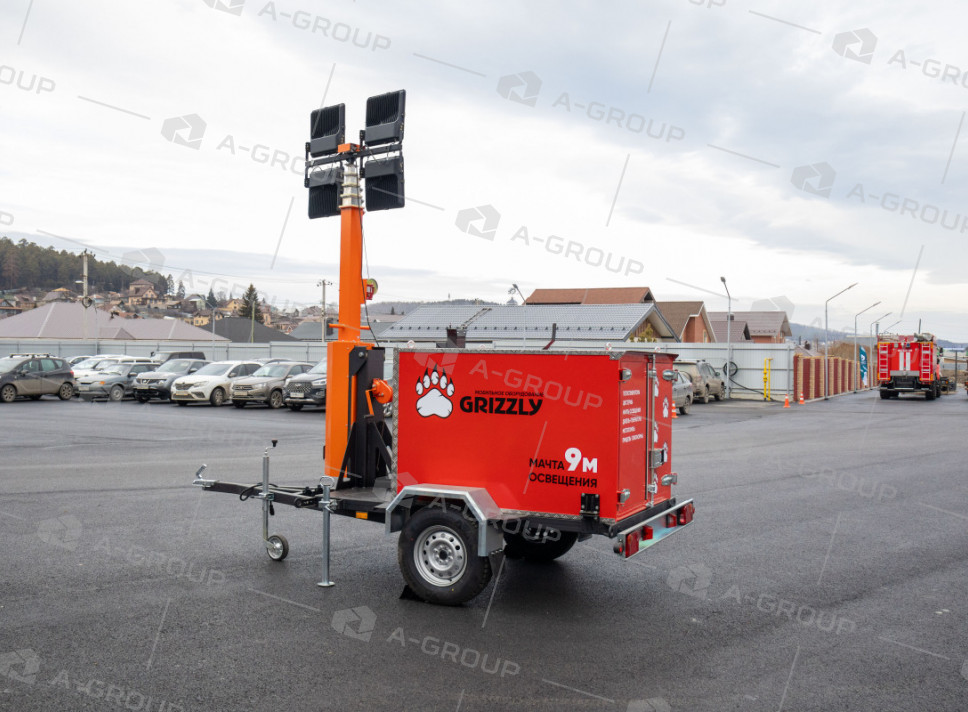 Мачта освещения на автомобильном прицепе