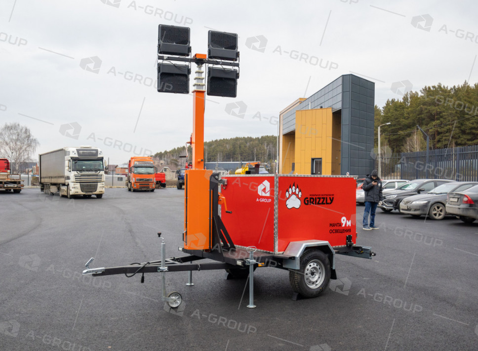 Мачта освещения на автомобильном прицепе