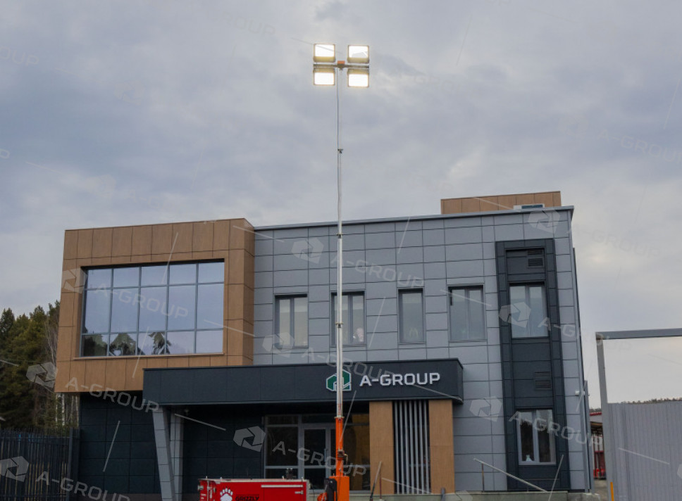 Мачта освещения на автомобильном прицепе